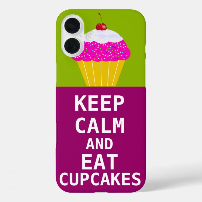 Coques Case-Mate iPhone CONSERVEZ CALME ET Mangez Cupcakes-changer la prun (Verso)