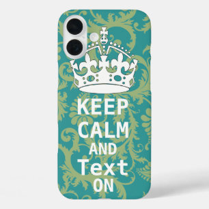 iPhone 16 Plus Case CONSERVEZ CALME ET texte en changeant turquoise to