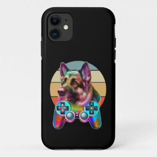 Case-Mate iPhone Case Console vintage pour chien et joueur
