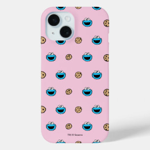 Coque Pour iPhone 15 Cookie Monster et Cookies Motif rose