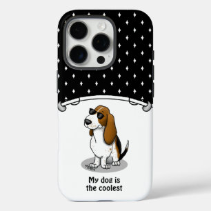 Coques iPhone 16 Pro Cool Basset Hound chien et lunettes de soleil (tri