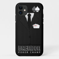 Cool Black Pinstripe Costume Poker Champ Casino