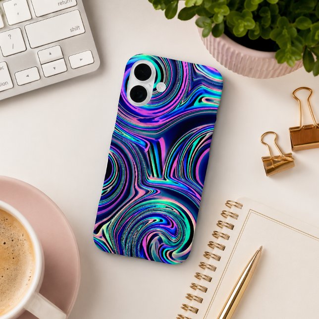 Coques Case-Mate iPhone Cool bleu turquoise violet rose Motif (Créateur téléchargé)