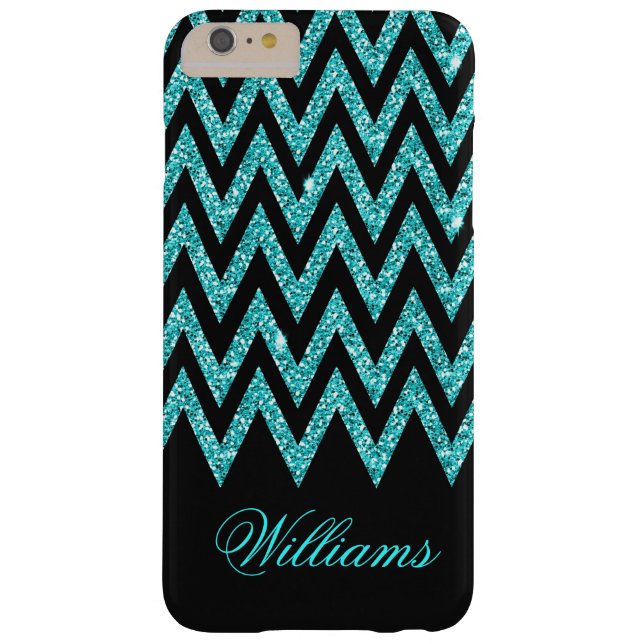 Coques Case-Mate iPhone Cool chevron zigzag paon bleu faux parties scintil (Dos)