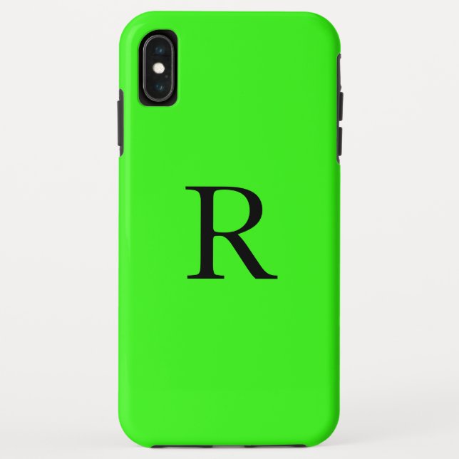Coques Case-Mate iPhone Cool couleur unie vert néon initial (Dos)