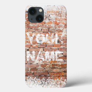 iPhone 13 Case Cool Custom Graffiti "your name here " on Brick