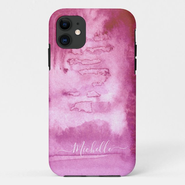 Coques Case-Mate iPhone Cool d'aquarelle Abstraite encre rose Coque-mat iP (Dos)