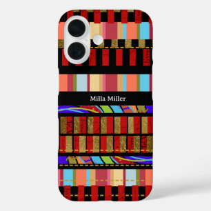 Coque Pour iPhone 16 Cool de bandes de couleur