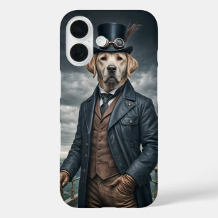 Coque Pour iPhone 16 Cool Elégant Victorian Steampunk Labrador Chien Ar