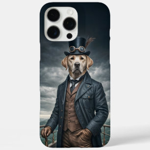 Coques iPhone 16 Pro Max Cool Elégant Victorian Steampunk Labrador Chien Ar