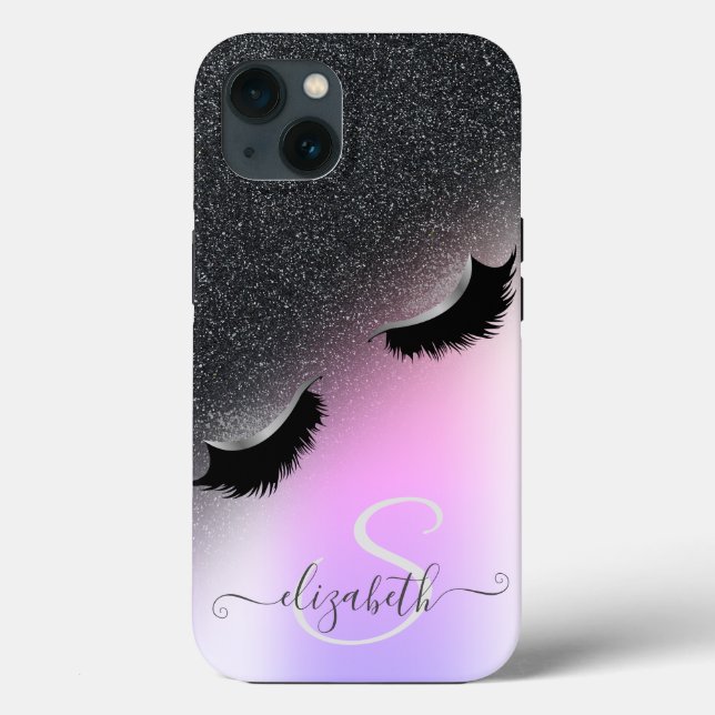 Coques Case-Mate iPhone Cool Faux Lashes Black Parties scintillant Ombre (Verso)
