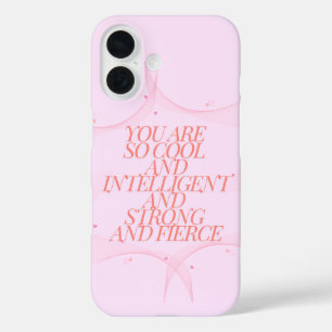 Coque Pour iPhone 16 Cool, Fort, Feu, Patron de fille, Inspirationnel