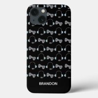Cool Gamer Motif de jeu personnalisé Noir