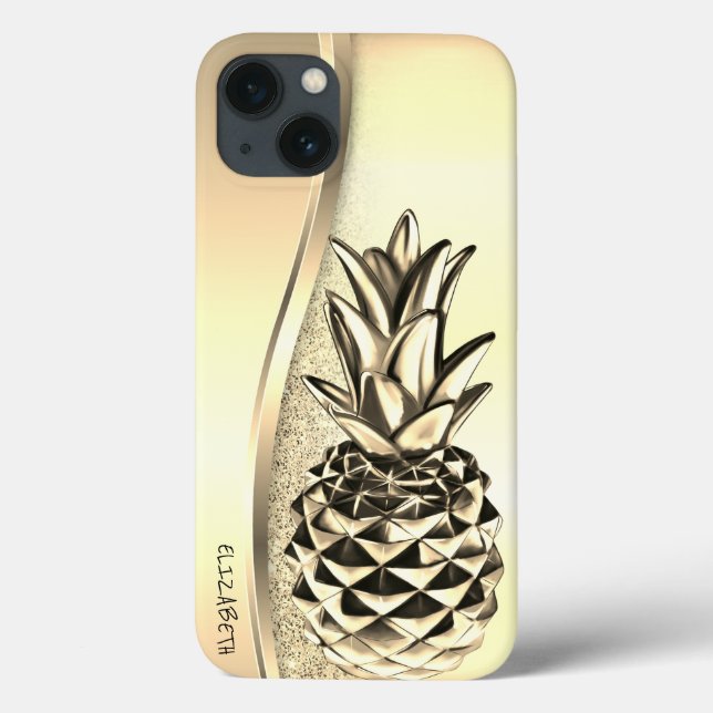 Coques Case-Mate iPhone Cool Goold Parties scintillant Ananas métallique T (Verso)