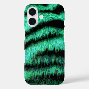 Coque Pour iPhone 16 Cool Green Neon Tiger Stripes