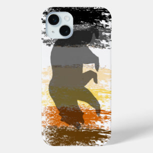 Coque iPhone 15 Mini Cool Grunge Ours Ombre Gay Pride Ours