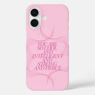 Coque Pour iPhone 16 Cool, Intelligente, Forte, Féroce, Patronne, Rose