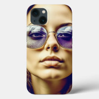 Cool Lady avec réflexion dans ses lunettes de sole