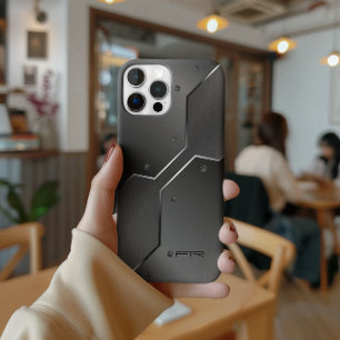 Coque Pour iPhone 14 Pro Cool Masculine Metallic Geometric Design