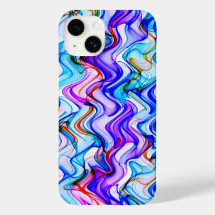 Coque Pour iPhone 14 Cool multicolore Wavy Zig Zag Motif