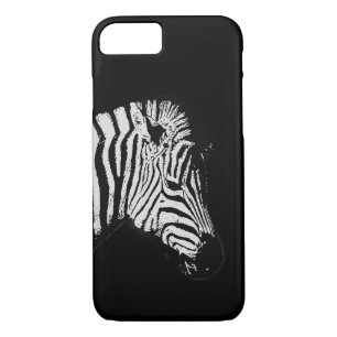 Coque iPhone 7 Cool noir et blanc zèbre animal faune noir