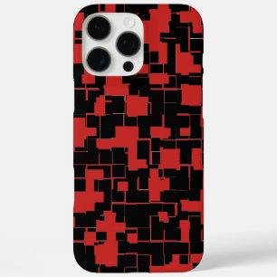 Coques iPhone 16 Pro Max COOL noir et rouge Motif Abstrait élégant