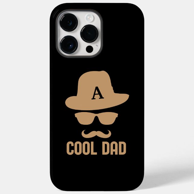Coques Case-Mate iPhone Cool papa meilleur DAD Jamais moustache monogramme (Verso)