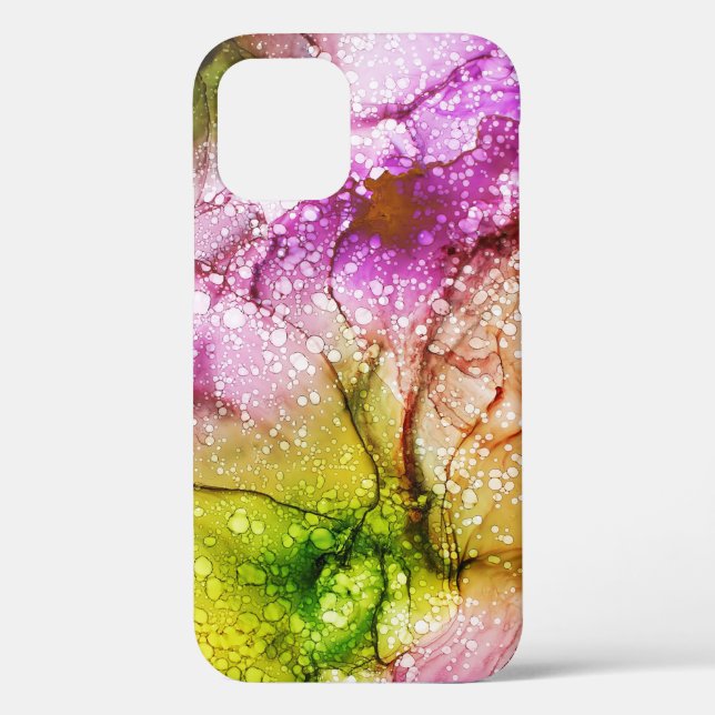 Coques Case-Mate iPhone Cool rose vert unique Aquarelle Motif (Verso)