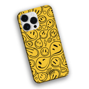 Coque Pour Pour iPhone 14 Pro Max Cool Sourire visage Melting Sourire Motif jaune