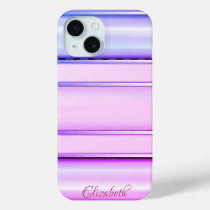 Coque Pour iPhone 15 Cool tendance rayé violet
