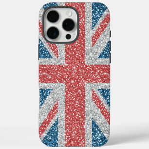 Coques iPhone 16 Pro Max Cool tendance Royaume-Uni Union Jack drapeau fauss