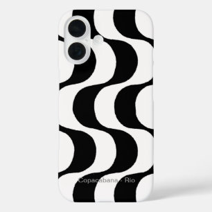 Coques iPhone 16 copacabana noir et blanc, RJ