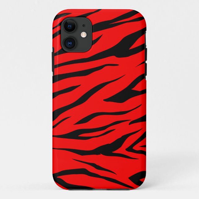 Coques Case-Mate iPhone Copie noire/rouge renversante de tigre - cas de (Dos)