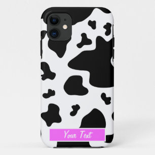 Case-Mate iPhone Case Copie rose noire/blanche de vache - personnalisez