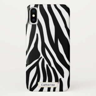 Case-Mate iPhone Case Copie sauvage de zèbre avec le nom