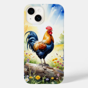 Coque Pour iPhone 14 Coq perché sur un boitier de téléphone journal