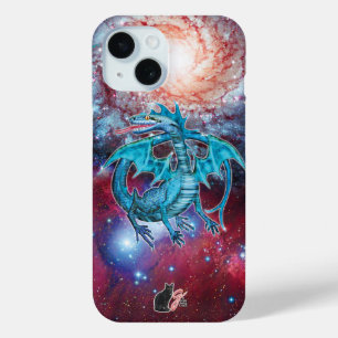 Coque Pour iPhone 15 Coque-coque iphone de dragon cosmique turquoise