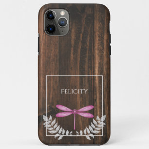 Case-Mate iPhone Case Coque-coque iphone de la libellule magenta rustiqu