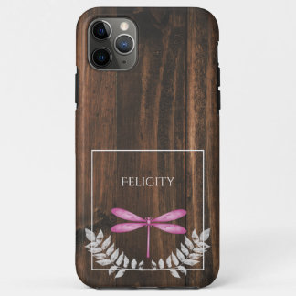 Case-Mate iPhone Case Coque-coque iphone de la libellule magenta rustiqu