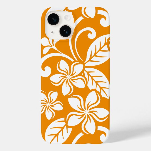 Coques Case-Mate iPhone COQUE-coque iphone de l'ÎLE PLUMERIA (ORANGE) (Verso)