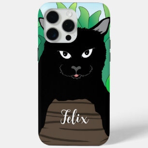 Coque iPhone 15 Pro Max Coque-coque iphone d'illustration de chat noir