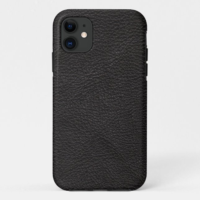 Coques Case-Mate iPhone Coque-coque iphone en cuir noir texturé (Dos)