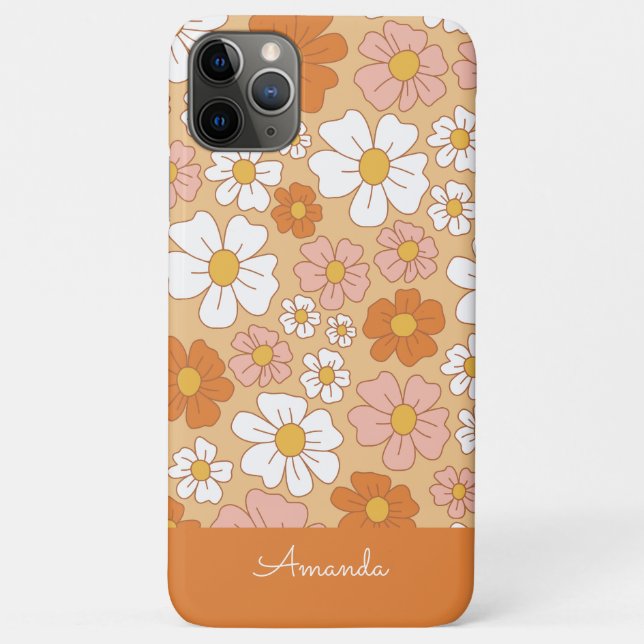 Coques Case-Mate iPhone Coque-coque iphone Floral orange et blanc (Dos)
