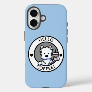 Coque Pour iPhone 16 Coque-coque iphone KiniArt Coffee Westie
