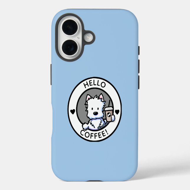 Coques Case-Mate iPhone Coque-coque iphone KiniArt Coffee Westie (Verso)