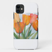 Coque-coque iphone -Mate de Tulipes aux agrumes or