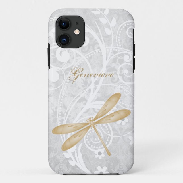 Coques Case-Mate iPhone Coque-coque iphone personnalisé Gold Dragonfly (Dos)
