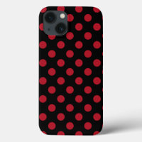 Coque-coque iphone pois rouge et noir
