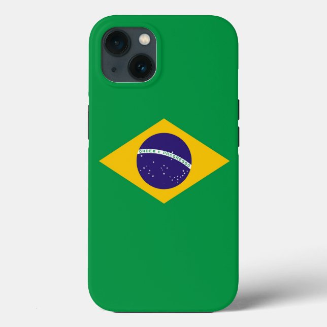 Coques Case-Mate iPhone Coque-Mate de pomme patriotique, drapeau du Brésil (Verso)