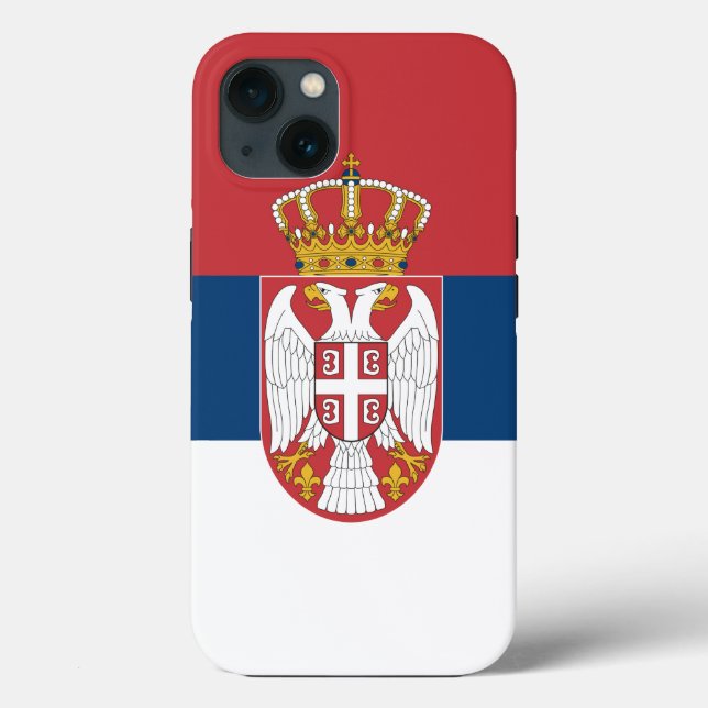 Coques Case-Mate iPhone Coque-Mate de pomme patriotique, drapeau serbe (Verso)